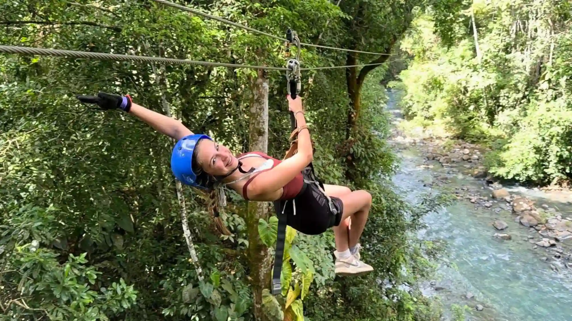 Private zipline canopy tour near Rio Celeste, Costa Rica