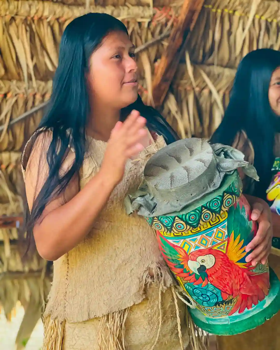 Maleku community member leading a cultural talk on a private tour near Rio Celeste