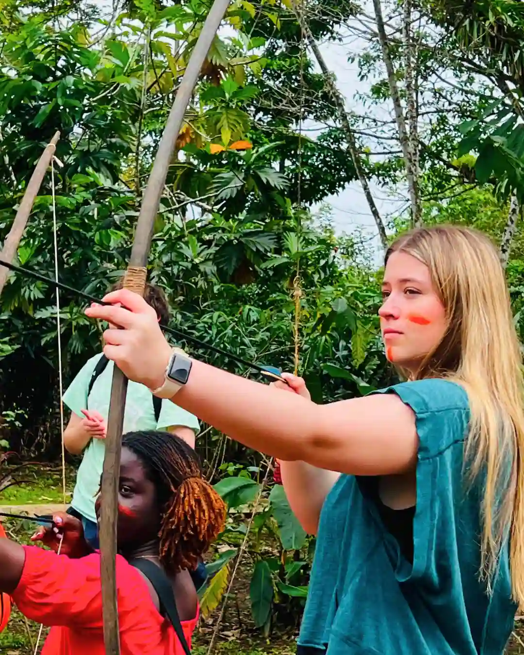 Maleku archery demonstration during a private cultural tour near Guatuso
